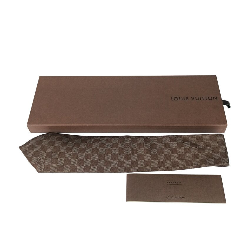 LOUIS VUITTON ルイヴィトン ネクタイ クラヴァット・ダミエ クラシック M74138 ブラウン シルク メンズ 新古未使用展示品