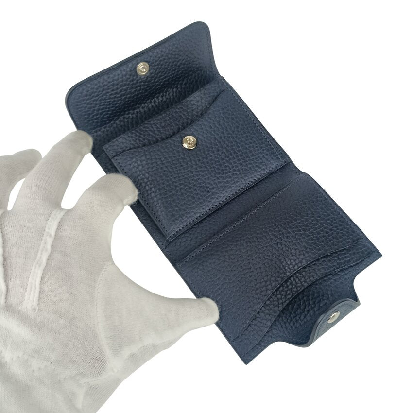 HERMES エルメス カードケース 名刺入れ イリアード コンパクト コインケース - ブルーニュイ トゴ ユニセックス シルバー金具 超美品