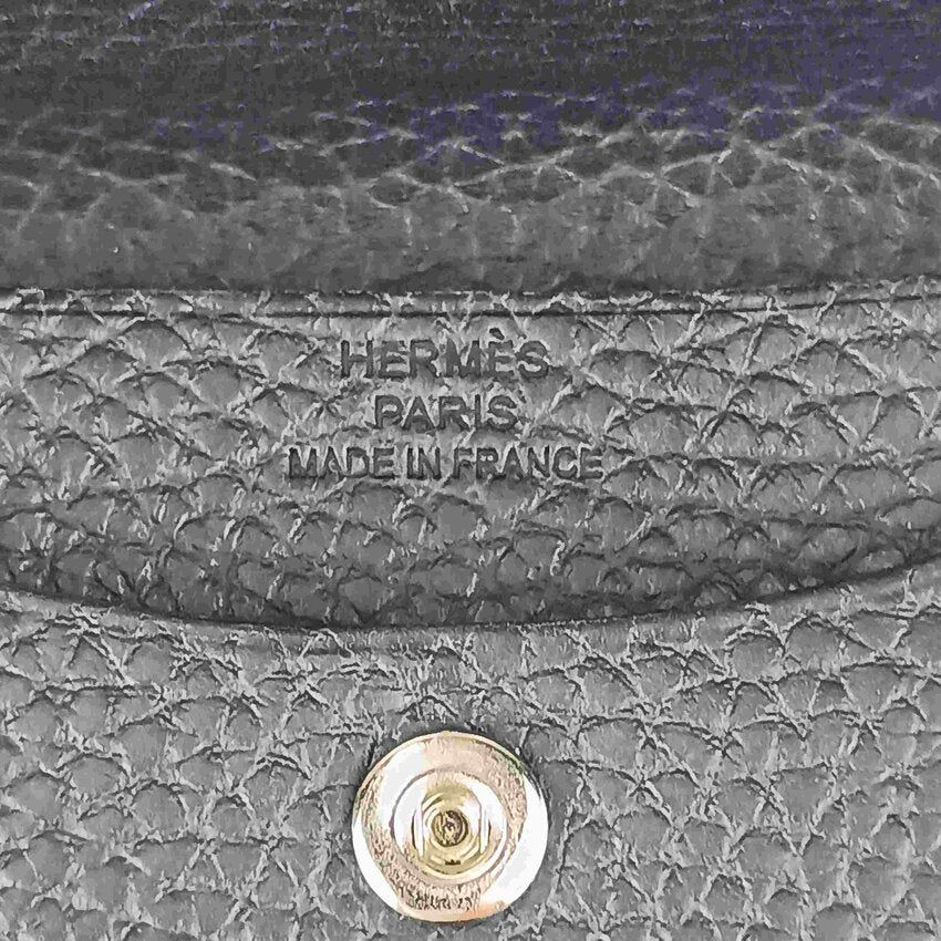 HERMES エルメス カードケース 名刺入れ イリアード コンパクト コインケース - ブルーニュイ トゴ ユニセックス シルバー金具 超美品