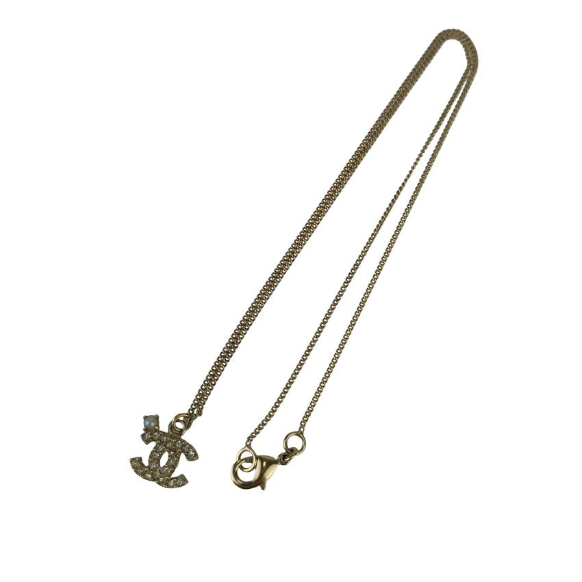 CHANEL シャネル ネックレス ココマーク ネックレス ゴールド メタル ラインストーン フェイクパール レディース