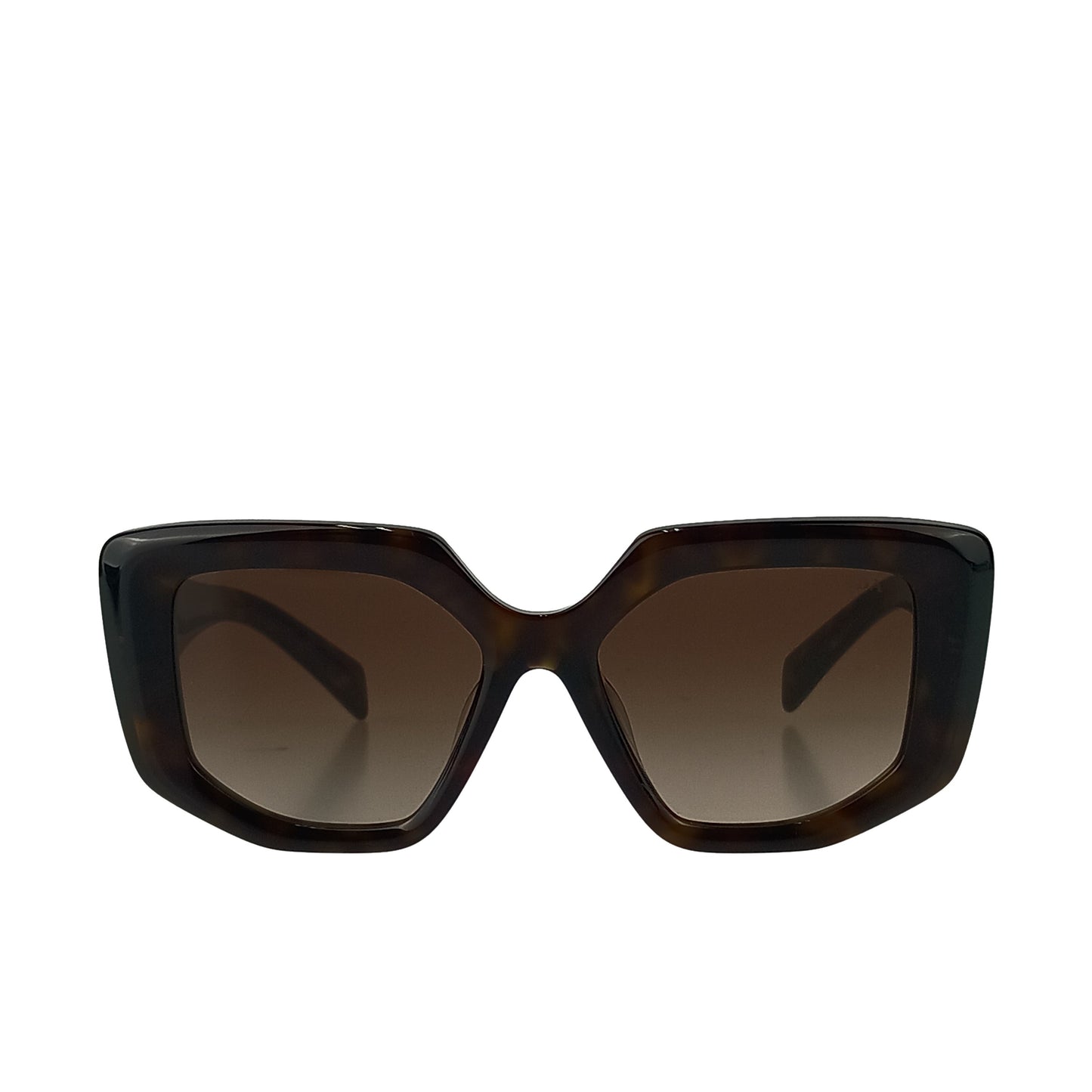 PRADA プラダ アイウェア シンボル ジオメトリック サングラス SPR 14Z-F ブラウン系 アセテート ユニセックス 三角ロゴプレート 超美品