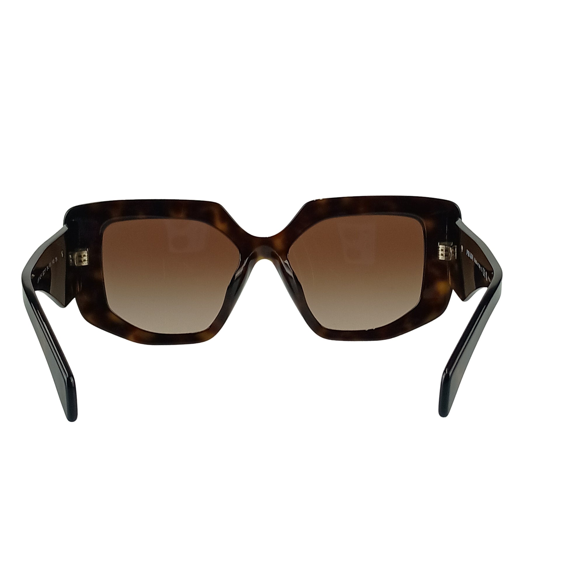 PRADA プラダ アイウェア シンボル ジオメトリック サングラス SPR 14Z-F ブラウン系 アセテート ユニセックス 三角ロゴプレート 超美品