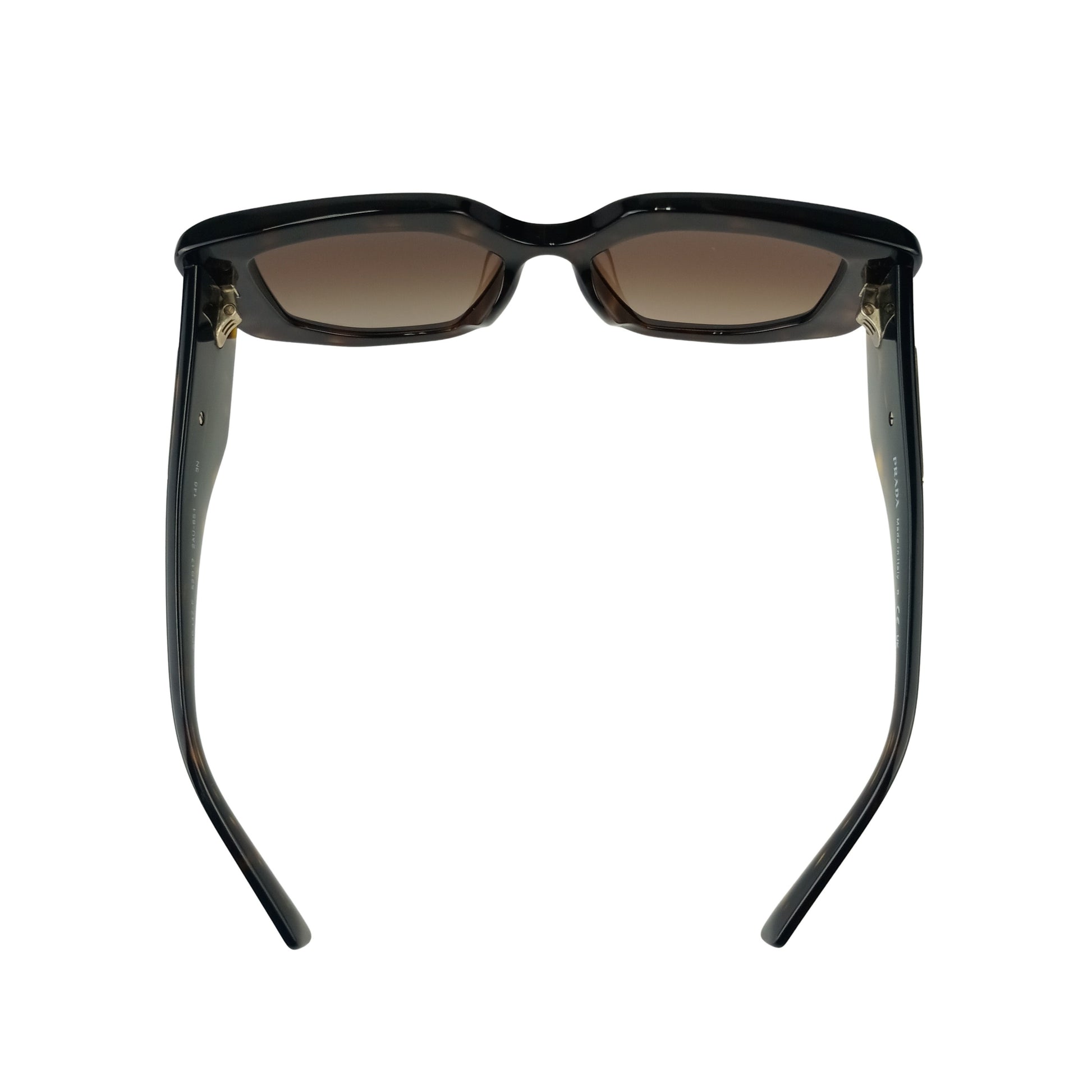 PRADA プラダ アイウェア シンボル ジオメトリック サングラス SPR 14Z-F ブラウン系 アセテート ユニセックス 三角ロゴプレート 超美品