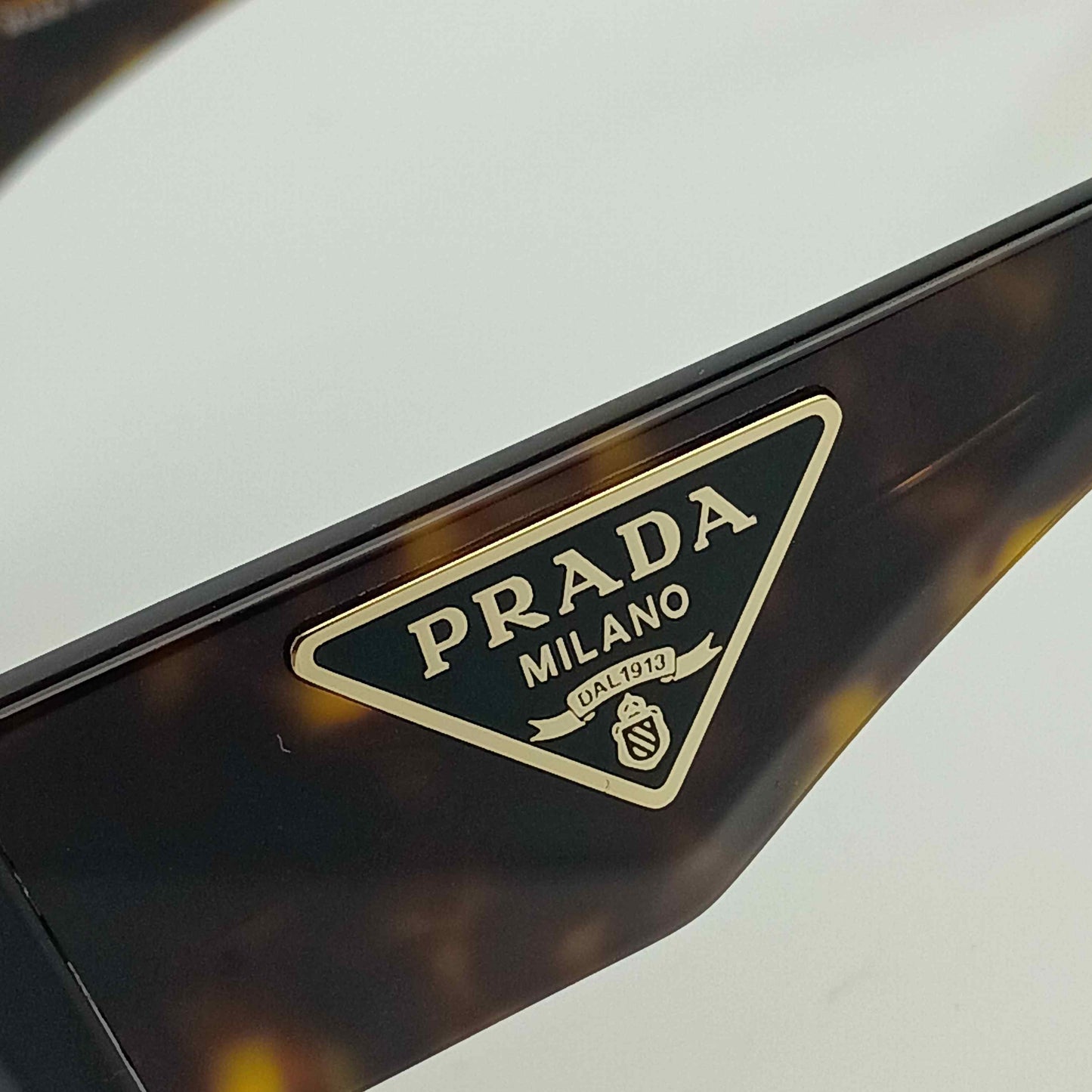 PRADA プラダ アイウェア シンボル ジオメトリック サングラス SPR 14Z-F ブラウン系 アセテート ユニセックス 三角ロゴプレート 超美品