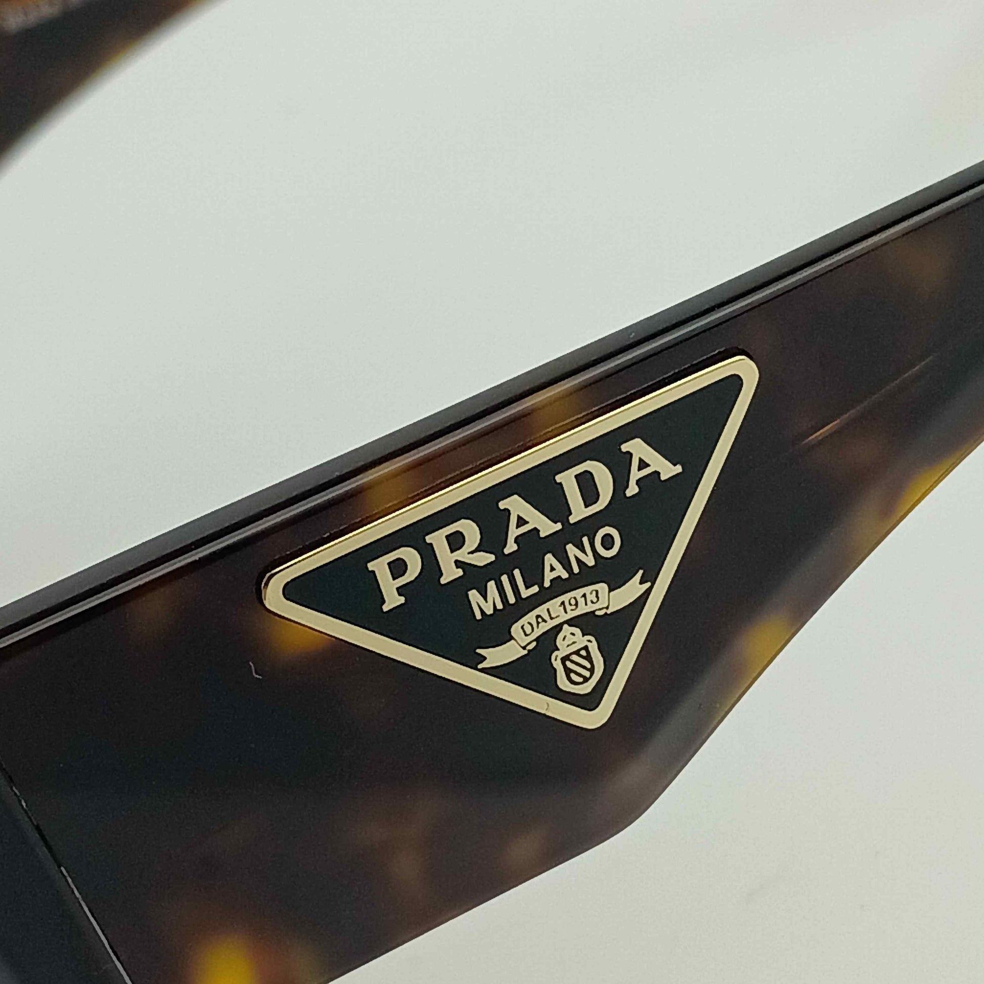 PRADA プラダ アイウェア シンボル ジオメトリック サングラス SPR 14Z-F ブラウン系 アセテート ユニセックス 三角ロゴプレート 超美品
