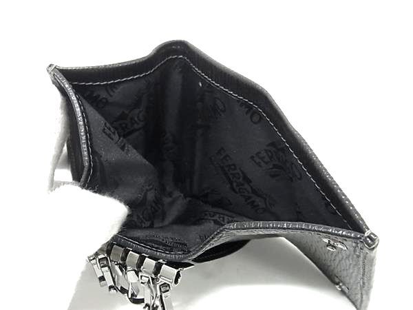 Salvatore Ferragamo フェラガモ キーケース REVIVAL リバイバル 667075 ブラック レザー ユニセックス 6連 ガンメタ金具 美品