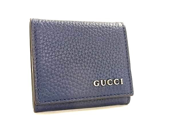 GUCCI グッチ コインケース 771160 ネイビー レザー ユニセックス 美品