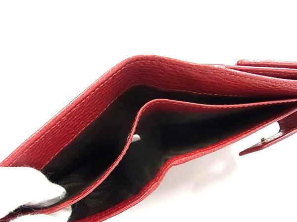GUCCI グッチ 財布 GGマーモント 456122 レッド レザー レディース Wホック 二つ折り 財布 ゴールド金具 美品