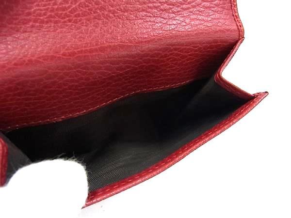 GUCCI グッチ 財布 GGマーモント 456122 レッド レザー レディース Wホック 二つ折り 財布 ゴールド金具 美品