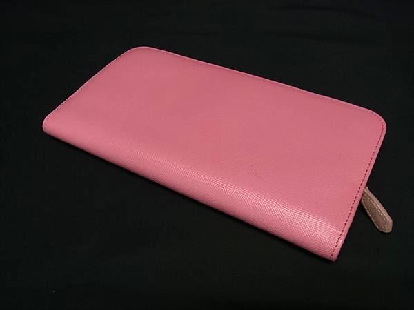 PRADA プラダ 財布 1M1265 ピンク系 サフィアーノレザー レディース 二つ折り 長財布 ゴールド金具 美品