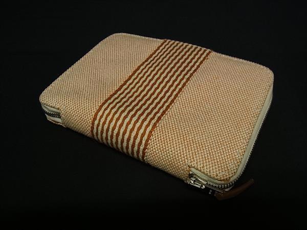 HERMES エルメス コインケース ニューフールトゥ パースPM オレンジ系 キャンバス レディース シルバー金具 美品