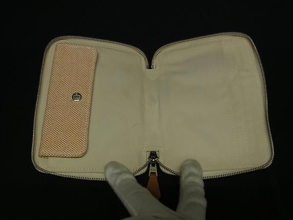 HERMES エルメス コインケース ニューフールトゥ パースPM オレンジ系 キャンバス レディース シルバー金具 美品
