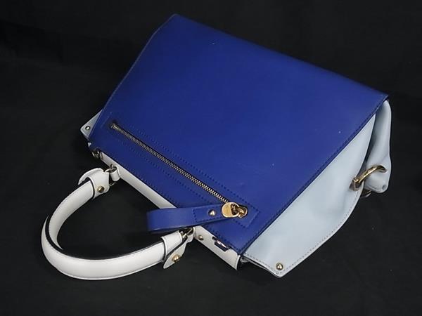 Salvatore Ferragamo フェラガモ ハンドバッグ ガンチーニ ソフィア FZ21 E530 ブルー ホワイト レザー レディース 2WAY ゴールド金具