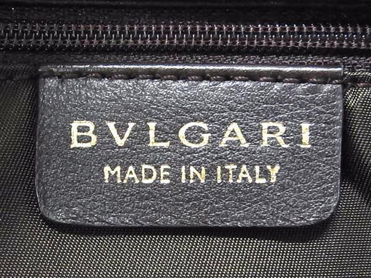 BVLGARI ブルガリ ハンドバッグ テリートート ブラウン系 キャンバス レザー レディース ロゴ 2WAY ゴールド金具 美品