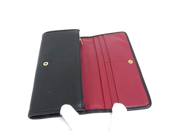 LOEWE ロエベ 財布 アナグラム アマソナ ブラック レザー レディース 二つ折り 長財布 ゴールド金具