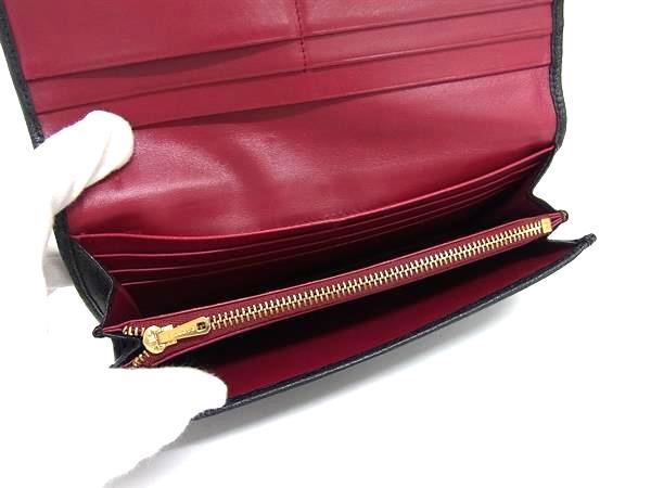 LOEWE ロエベ 財布 アナグラム アマソナ ブラック レザー レディース 二つ折り 長財布 ゴールド金具