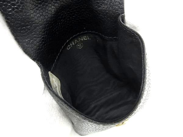 CHANEL シャネル シガレットケース ポーチ ココマーク A13511 ブラック キャビアスキン ユニセックス