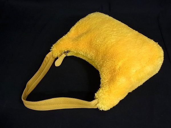 PRADA プラダ ハンドバッグ テリー ミニ ReEdition2000 1NE515 イエロー ブラック パイル レディース 白タグ 美品