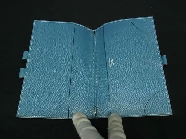 HERMES エルメス 手帳カバー アジェンダ ヴィジョン ブルージーン ヴォーエプソン ユニセックス シルバー金具 美品