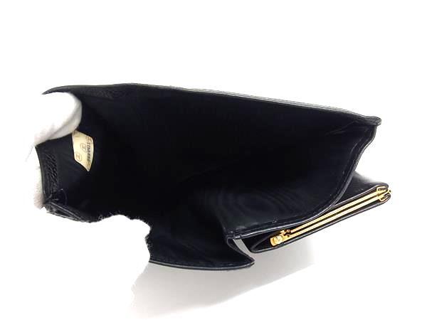 CHANEL シャネル 財布 ココマーク A13498 ブラック キャビアスキン レディース がま口 二つ折り 長財布 ゴールド金具