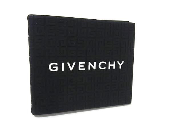 GIVENCHY ジバンシィ 財布 ブラック ラバー メンズ ロゴ 二つ折り 財布 超美品