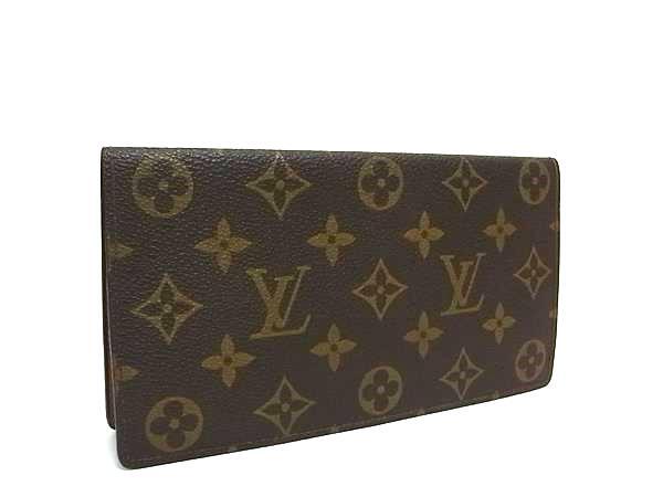 LOUIS VUITTON ルイヴィトン 財布 モノグラム ポルト シェキエ ダブル M62223 ブラウン PVC レザー ユニセックス 二つ折り 長財布