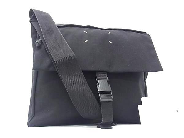 Maison Margiela メゾンマルジェラ ショルダーバッグ 4ステッチ S55WG0114 ブラック ナイロンキャンバス ユニセックス メッセンジャーバッグ 美品