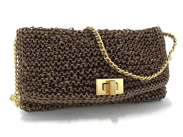 ANTEPRIMA アンテプリマ ショルダーバッグ ルッケット ワイヤーバッグ ブラウン PVCワイヤー レディース ターンロック ゴールド金具 美品