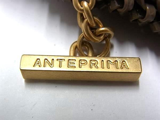 ANTEPRIMA アンテプリマ ショルダーバッグ ルッケット ワイヤーバッグ ブラウン PVCワイヤー レディース ターンロック ゴールド金具 美品