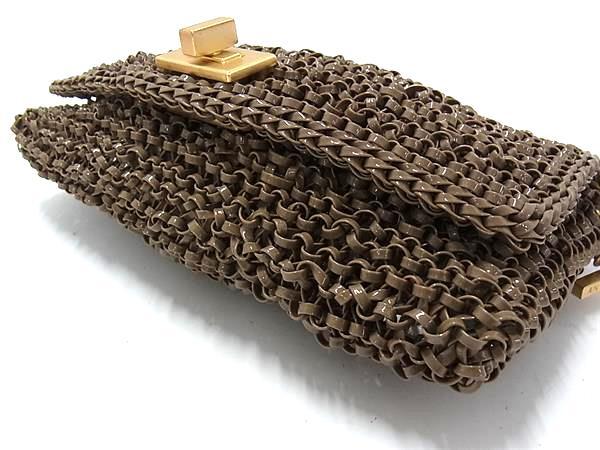 ANTEPRIMA アンテプリマ ショルダーバッグ ルッケット ワイヤーバッグ ブラウン PVCワイヤー レディース ターンロック ゴールド金具 美品