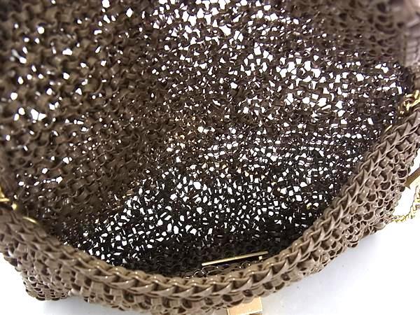 ANTEPRIMA アンテプリマ ショルダーバッグ ルッケット ワイヤーバッグ ブラウン PVCワイヤー レディース ターンロック ゴールド金具 美品