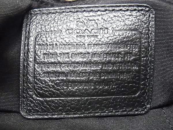 COACH コーチ ショルダーバッグ F35363 ブラック レザー レディース 巾着 シルバー金具 美品