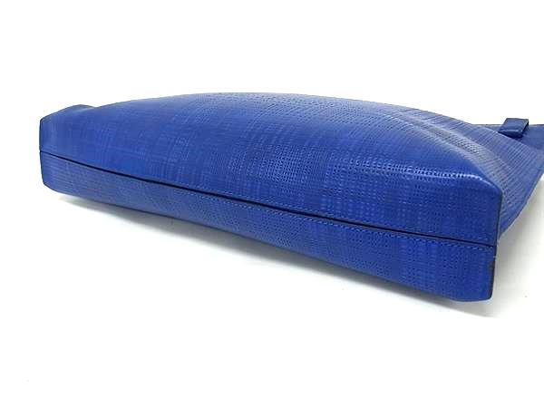 LOEWE ロエベ クラッチバッグ アナグラム Tポーチ 5217 06 ブルー レザー ユニセックス ゴールド金具 美品