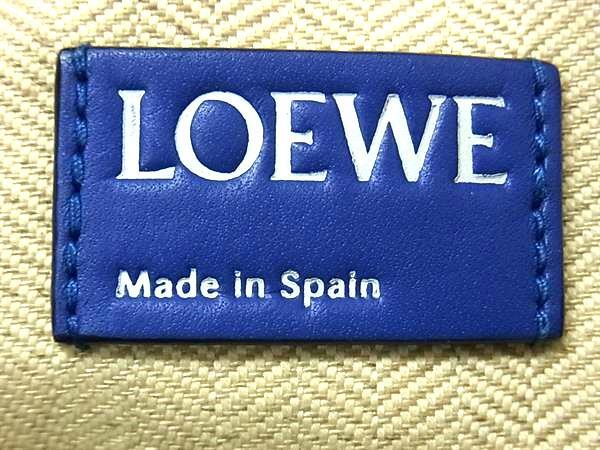 LOEWE ロエベ クラッチバッグ アナグラム Tポーチ 5217 06 ブルー レザー ユニセックス ゴールド金具 美品