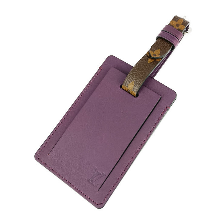 超美品 LOUIS VUITTON ルイ ヴィトン ネームタグ ポルト アドレス ケッチュ - ブラウン パープル モノグラムキャンバス レザー ユニセックス