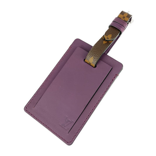 超美品 LOUIS VUITTON ルイ ヴィトン ネームタグ ポルト アドレス ケッチュ - ブラウン パープル モノグラムキャンバス レザー ユニセックス