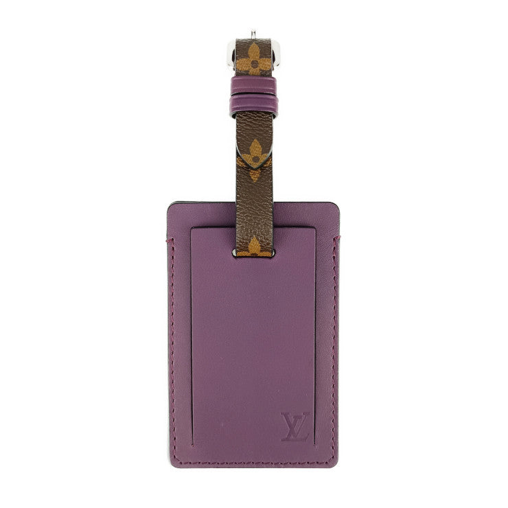 超美品 LOUIS VUITTON ルイ ヴィトン ネームタグ ポルト アドレス ケッチュ - ブラウン パープル モノグラムキャンバス レザー ユニセックス