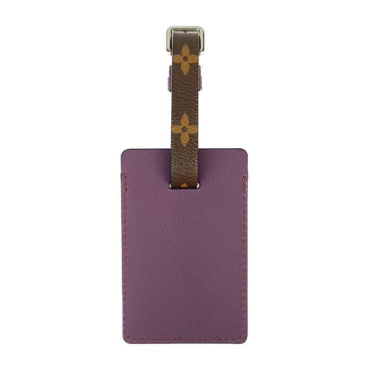 超美品 LOUIS VUITTON ルイ ヴィトン ネームタグ ポルト アドレス ケッチュ - ブラウン パープル モノグラムキャンバス レザー ユニセックス