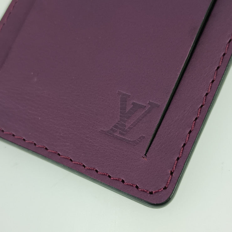 超美品 LOUIS VUITTON ルイ ヴィトン ネームタグ ポルト アドレス ケッチュ - ブラウン パープル モノグラムキャンバス レザー ユニセックス