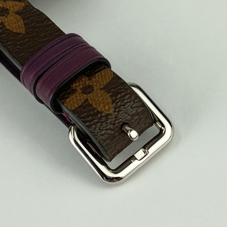 超美品 LOUIS VUITTON ルイ ヴィトン ネームタグ ポルト アドレス ケッチュ - ブラウン パープル モノグラムキャンバス レザー ユニセックス