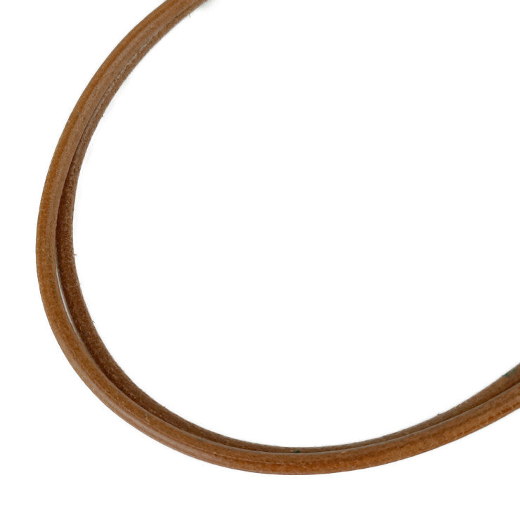 HERMES エルメス チョーカー Bamboo Halter Necklace バンブー ホルター ネックレス - ブラウン シルバー レザー メタル レディース