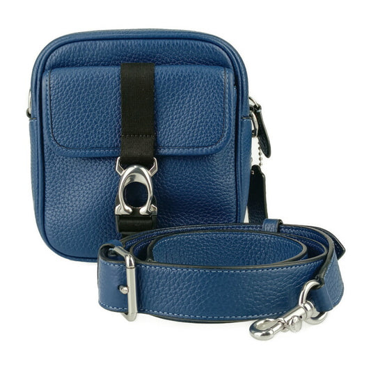 新古未使用展示品 COACH コーチ ショルダーバッグ BECK CROSSBODY ベック クロスボディ CJ736 ブルー ブラック シルバー金具 レザー メンズ ポシェット