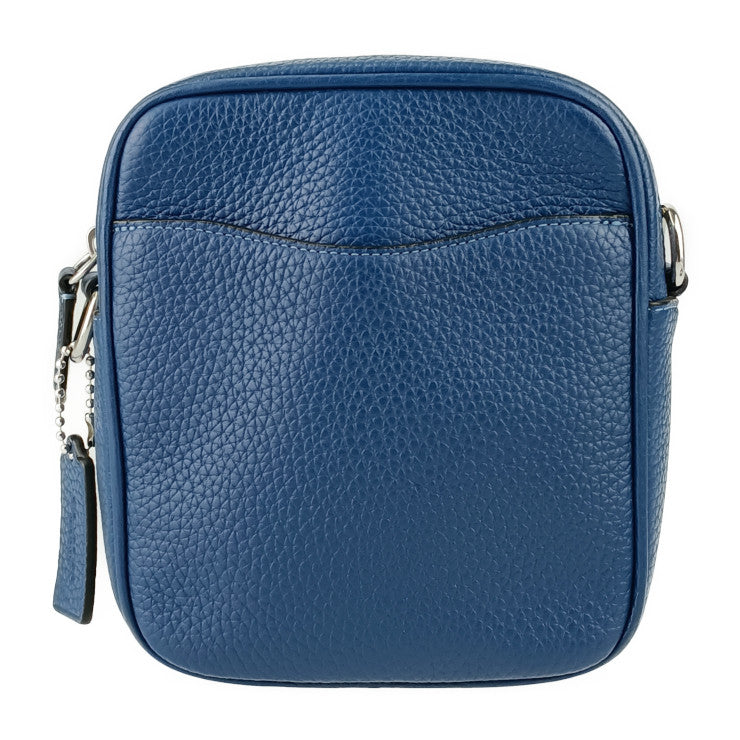 新古未使用展示品 COACH コーチ ショルダーバッグ BECK CROSSBODY ベック クロスボディ CJ736 ブルー ブラック シルバー金具 レザー メンズ ポシェット