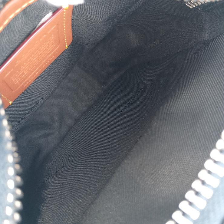 新古未使用展示品 COACH コーチ ショルダーバッグ BECK CROSSBODY ベック クロスボディ CJ736 ブルー ブラック シルバー金具 レザー メンズ ポシェット