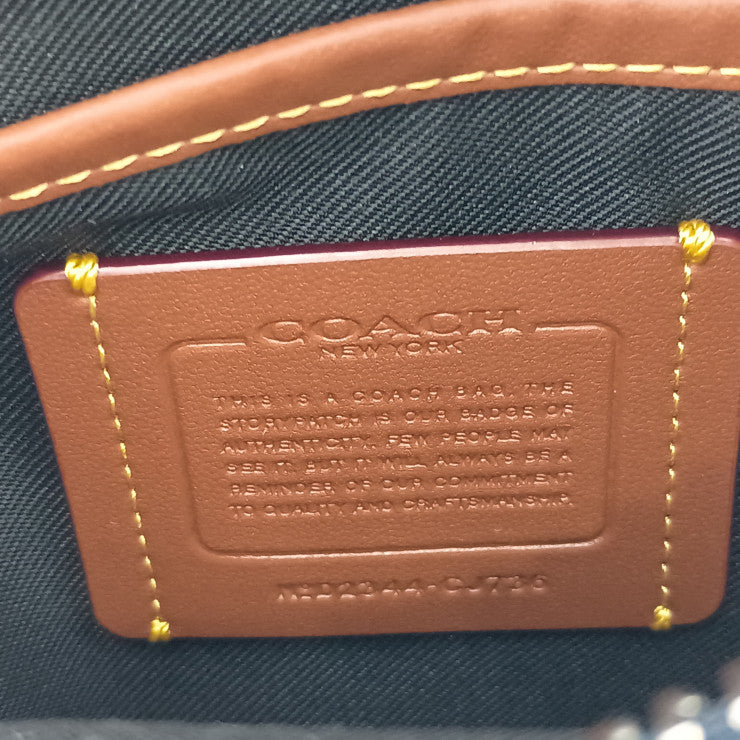 新古未使用展示品 COACH コーチ ショルダーバッグ BECK CROSSBODY ベック クロスボディ CJ736 ブルー ブラック シルバー金具 レザー メンズ ポシェット