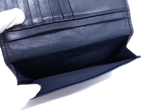 ChristianDior クリスチャンディオール 財布 トロッター - ネイビー系 キャンバス×レザー レディース ロゴ Wホック 二つ折り 長財布 シルバー金具