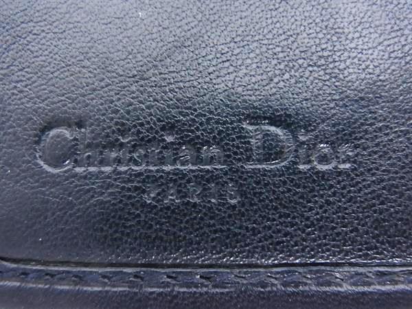 ChristianDior クリスチャンディオール 財布 トロッター - ネイビー系 キャンバス×レザー レディース ロゴ Wホック 二つ折り 長財布 シルバー金具
