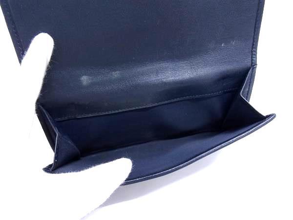 ChristianDior クリスチャンディオール 財布 トロッター - ネイビー系 キャンバス×レザー レディース ロゴ Wホック 二つ折り 長財布 シルバー金具