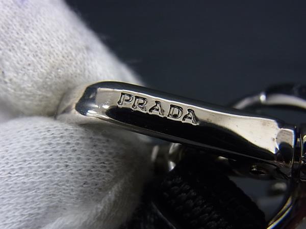 PRADA プラダ キーホルダー TRICK ROBOT 1TR062 ピンク ホワイト ブラウン シルバー ウッド メタル ユニセックス 美品