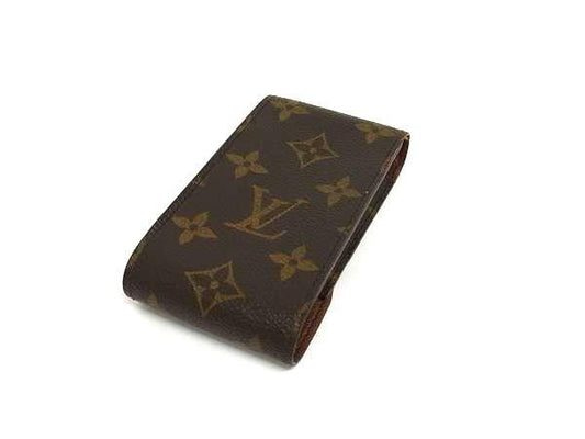 LOUIS VUITTON ルイヴィトン シガレットケース モノグラム エテュイ シガレット M63024 ブラウン PVC レザー ユニセックス 美品